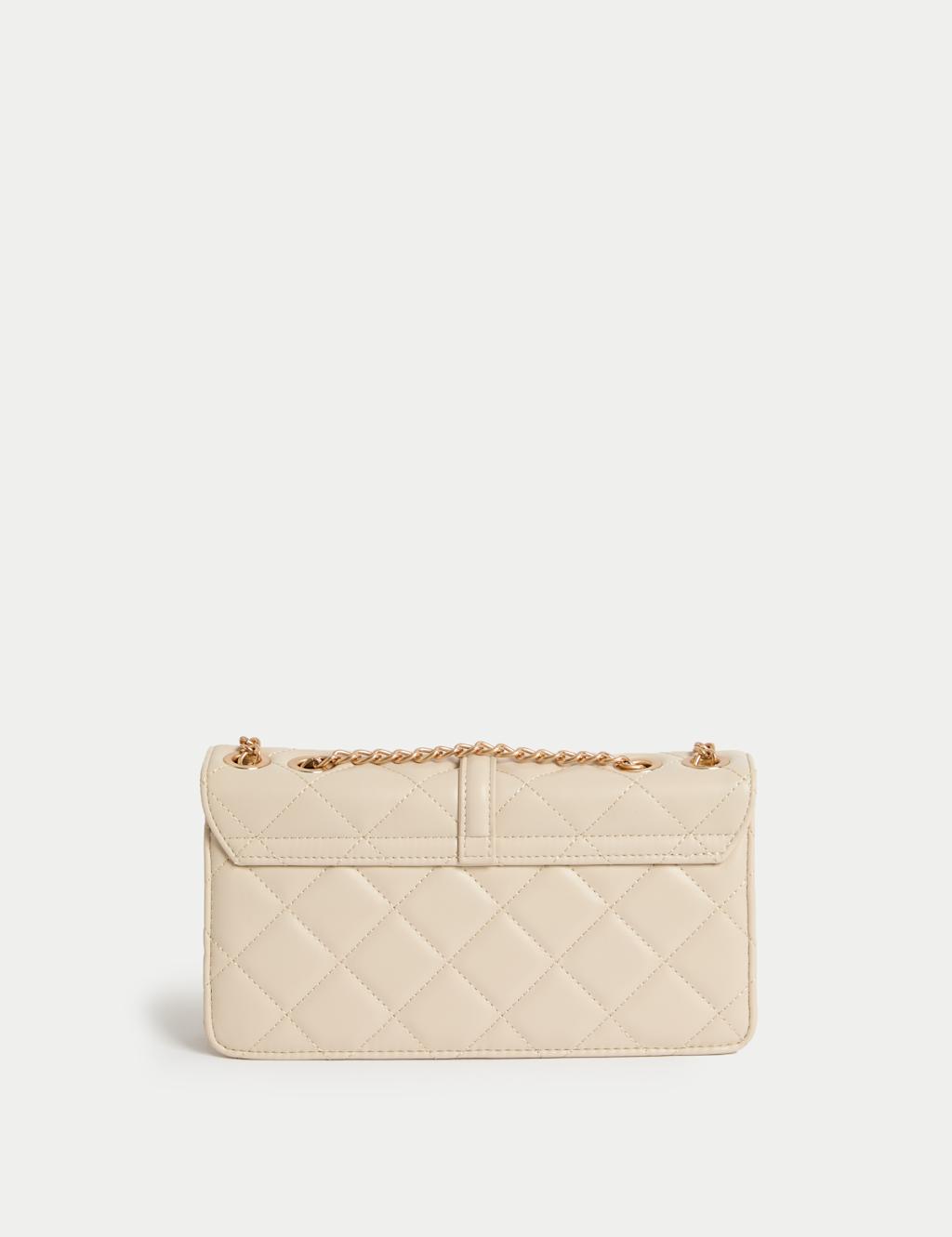 Faux Leather Quilted Cross Body Bag