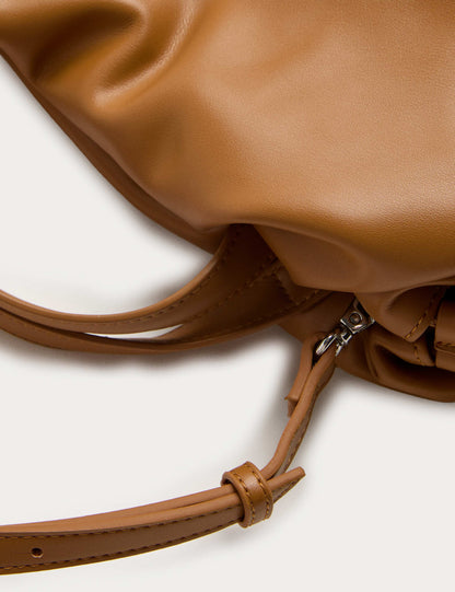 Faux Leather Slouchy Cross Body Bag