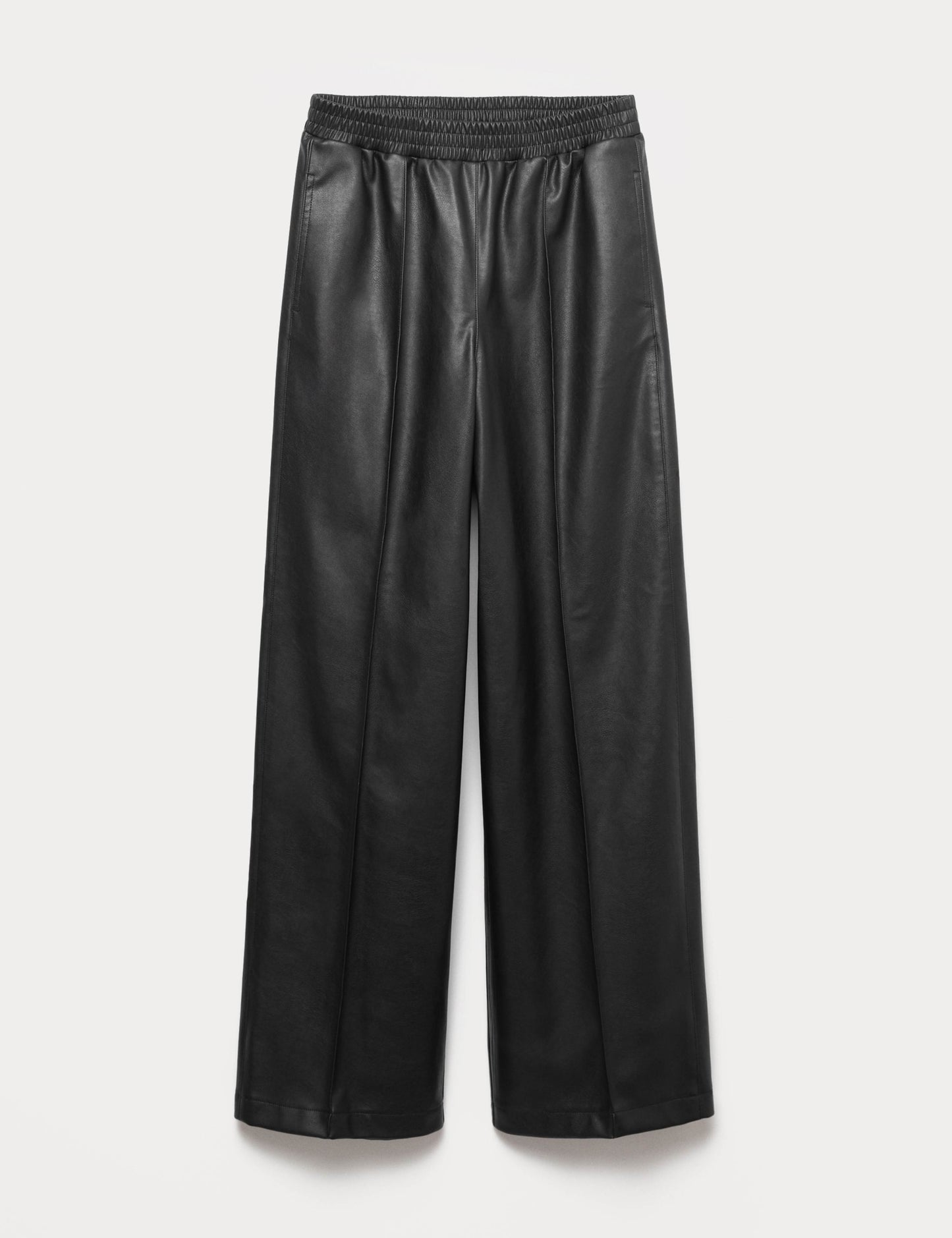 Faux Leather Wide Leg Trousers