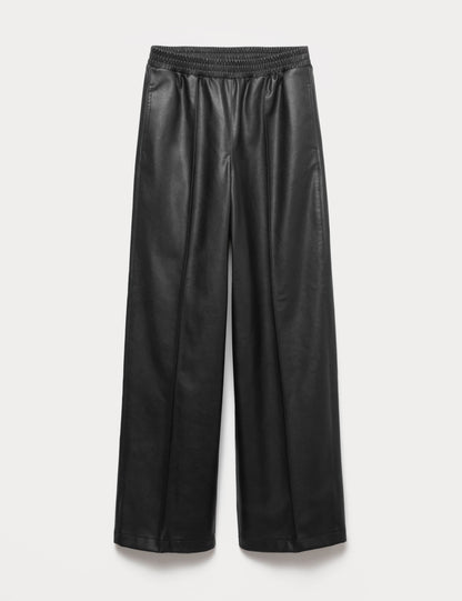 Faux Leather Wide Leg Trousers