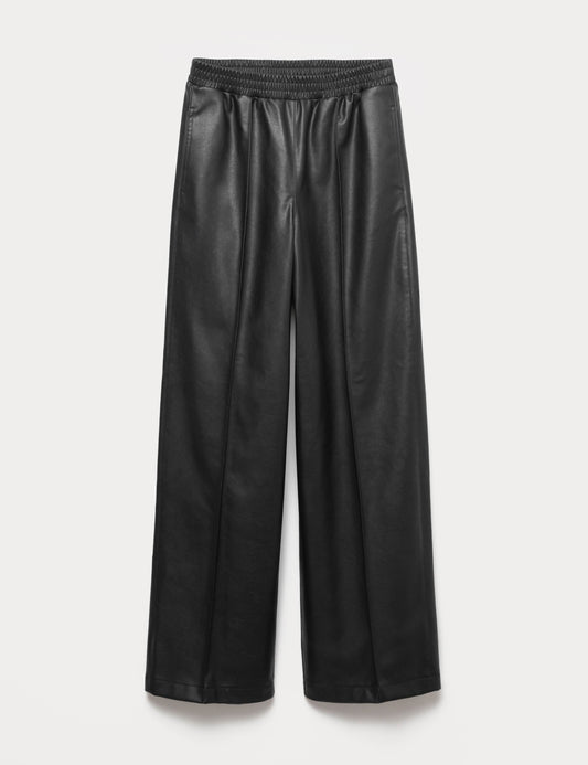 Faux Leather Wide Leg Trousers