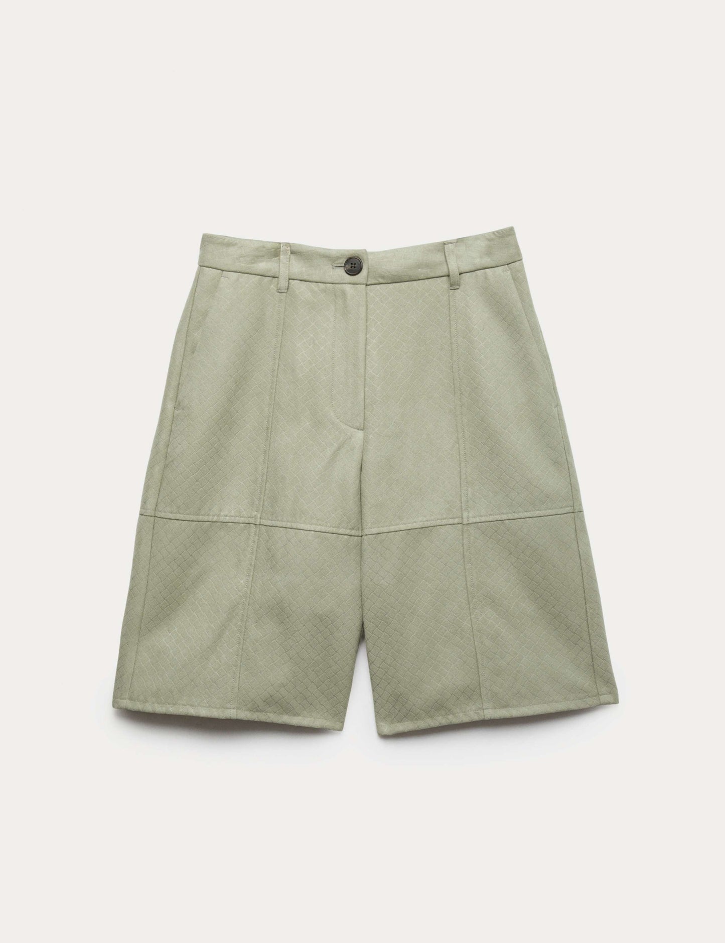 Faux Suede Weave Effect Longline Shorts