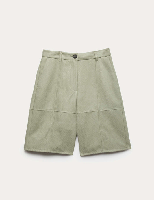 Faux Suede Weave Effect Longline Shorts