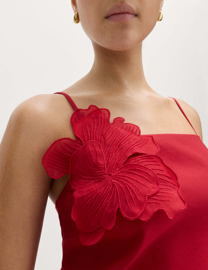 Floral Appliqué Mini Shift Dress