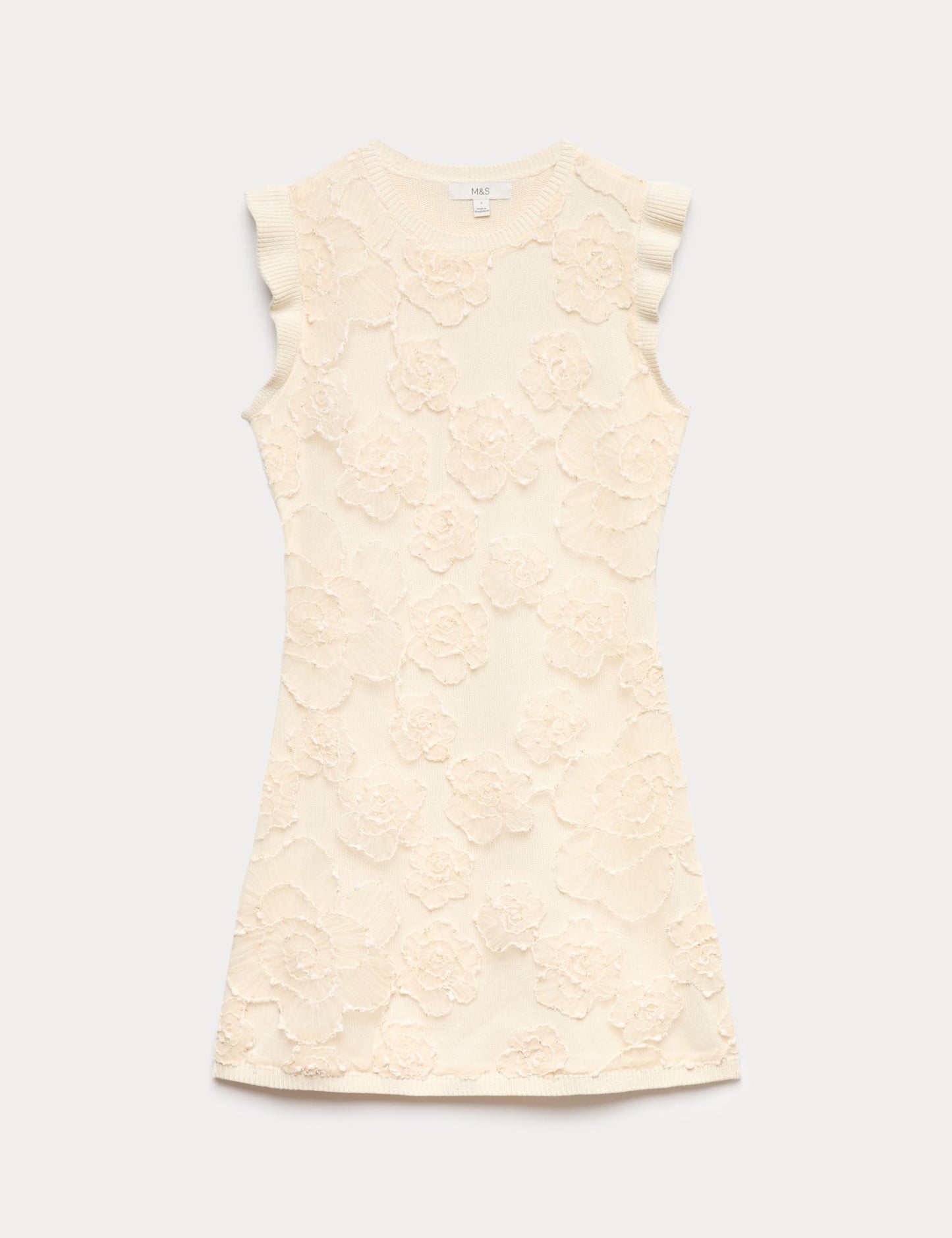 Floral Textured Knitted Mini Dress