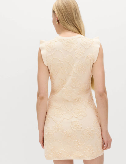 Floral Textured Knitted Mini Dress
