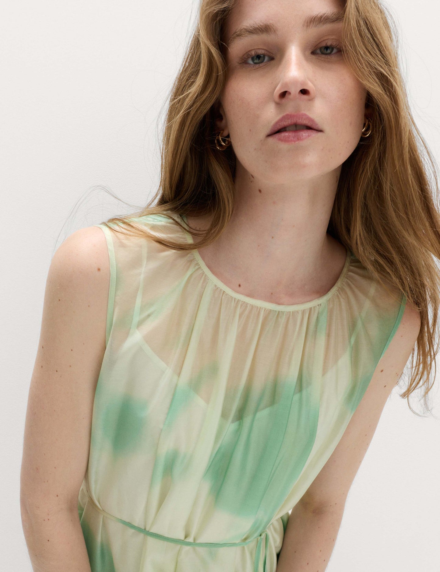 Floral Tie Detail Midi Tiered Dress