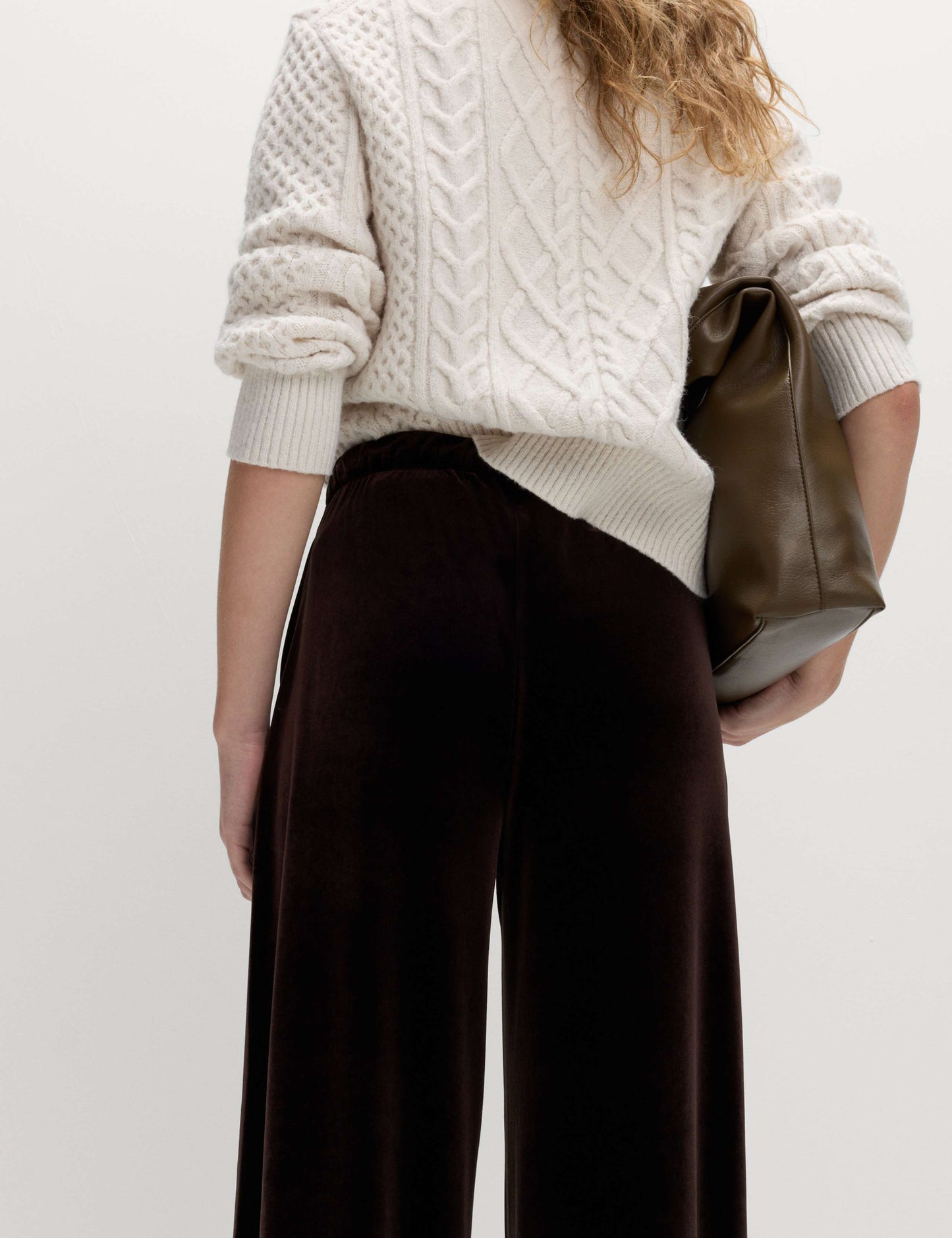 Fluid Velvet Wide Leg Trousers