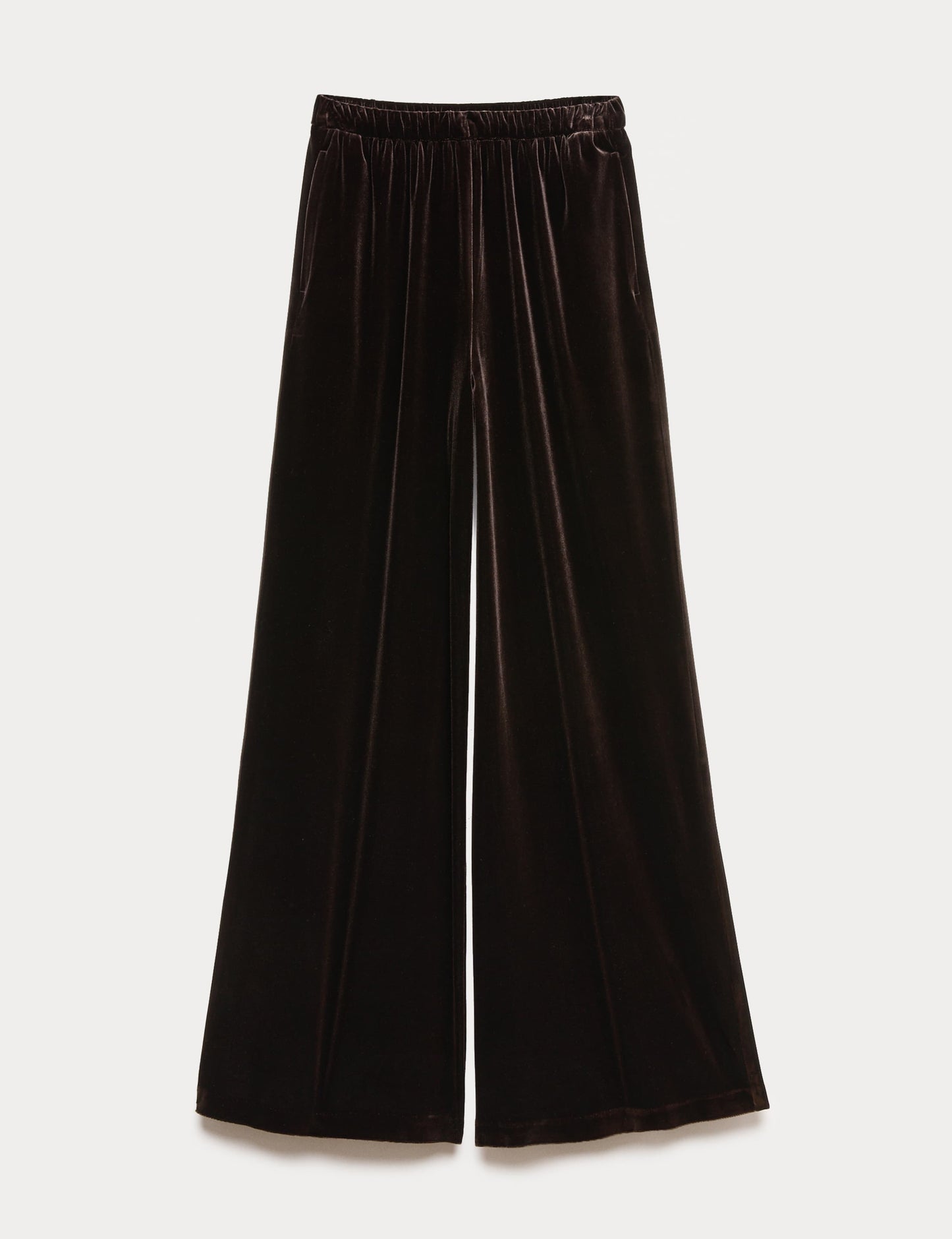 Fluid Velvet Wide Leg Trousers