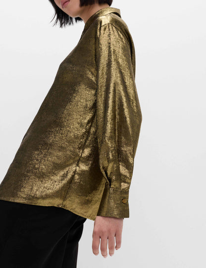 Foil Print Collared Shirt