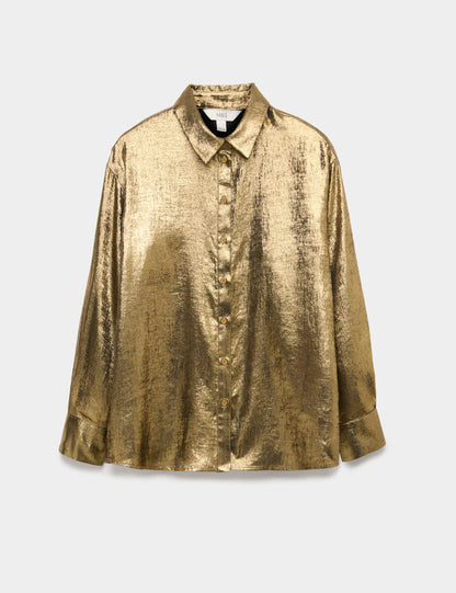 Foil Print Collared Shirt