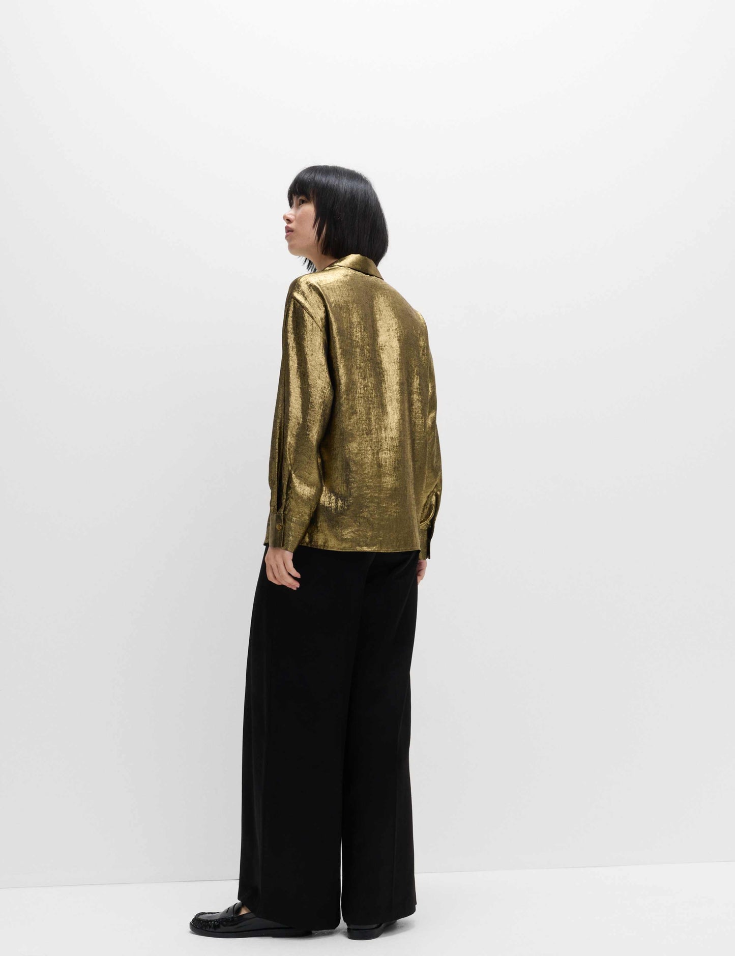 Foil Print Collared Shirt