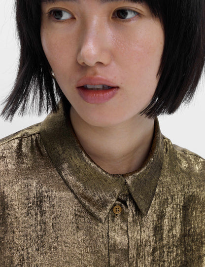 Foil Print Collared Shirt