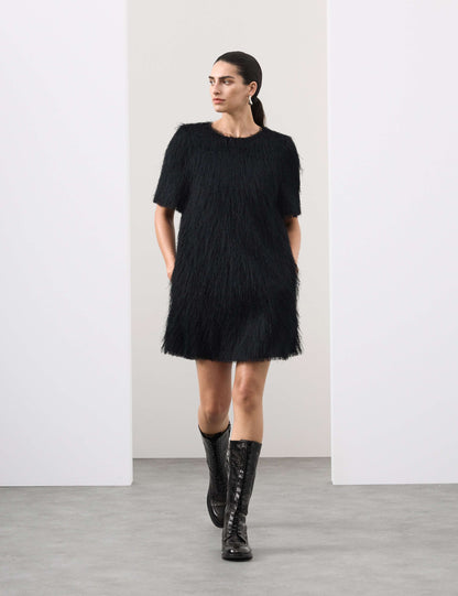 Fringed Mini Shift Dress