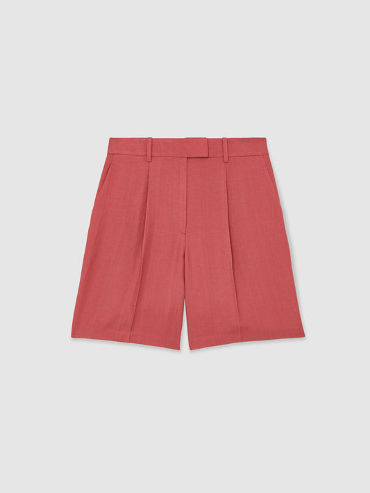 Tailored Bermuda Shorts in Burnt Red