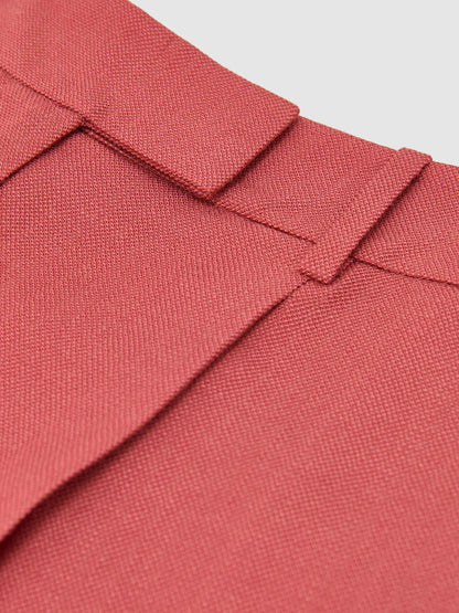 Tailored Bermuda Shorts in Burnt Red