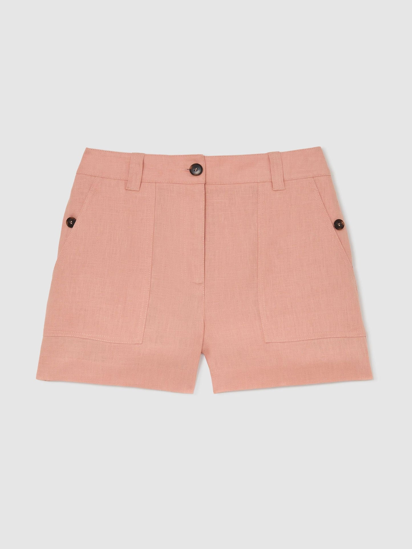 Linen Shorts in Rose Pink