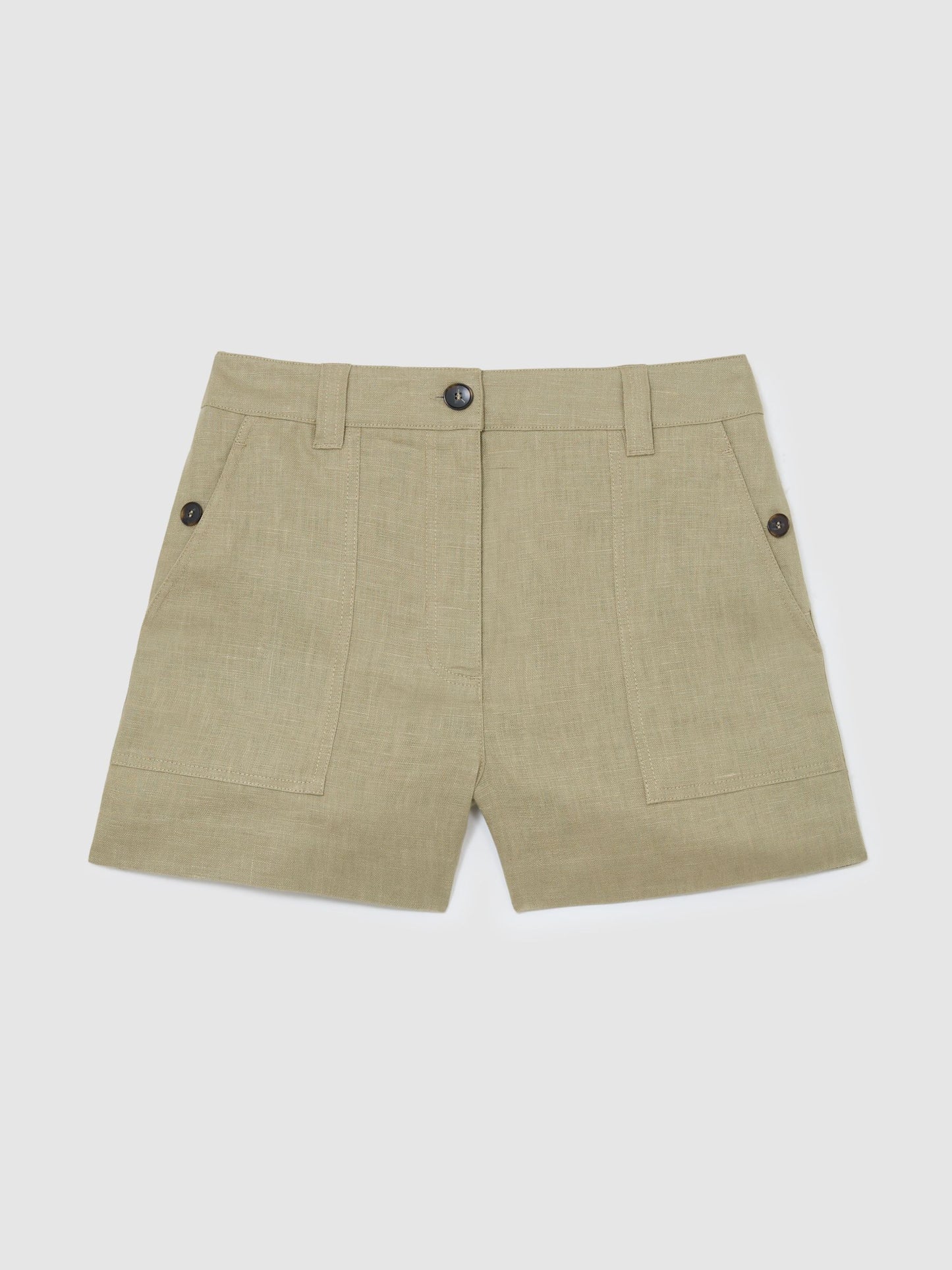 Linen Shorts in Sage Green