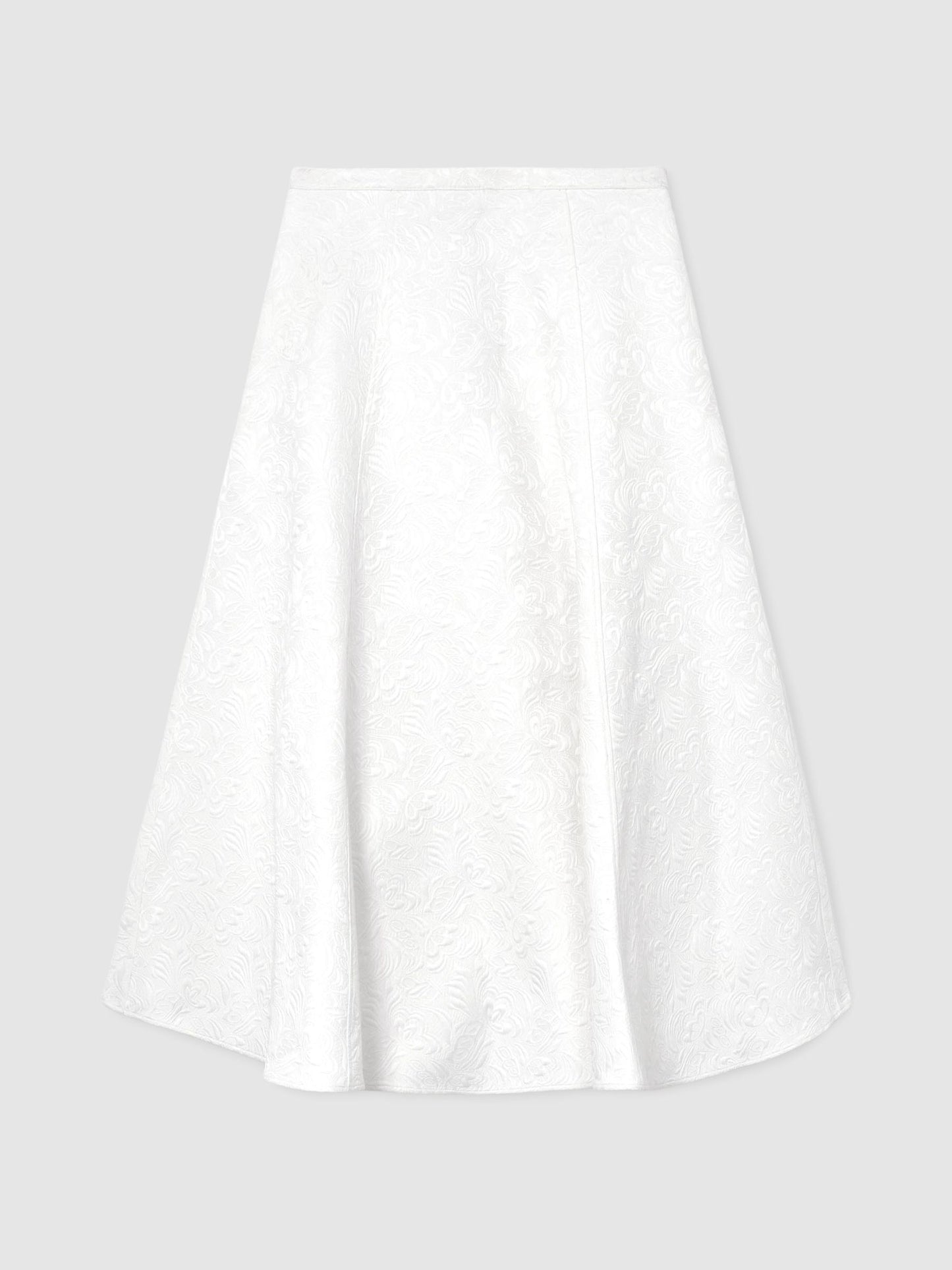 Cotton-Blend Jacquard Midi Skirt in Ivory