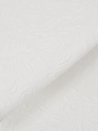 Cotton-Blend Jacquard Midi Skirt in Ivory
