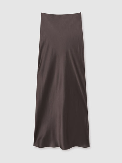 Silk Slip Maxi Skirt in Mauve
