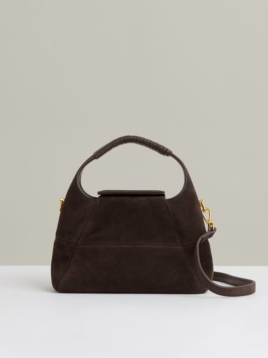 Suede Shoulder Bag in Chocolate