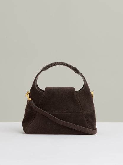 Suede Shoulder Bag in Chocolate
