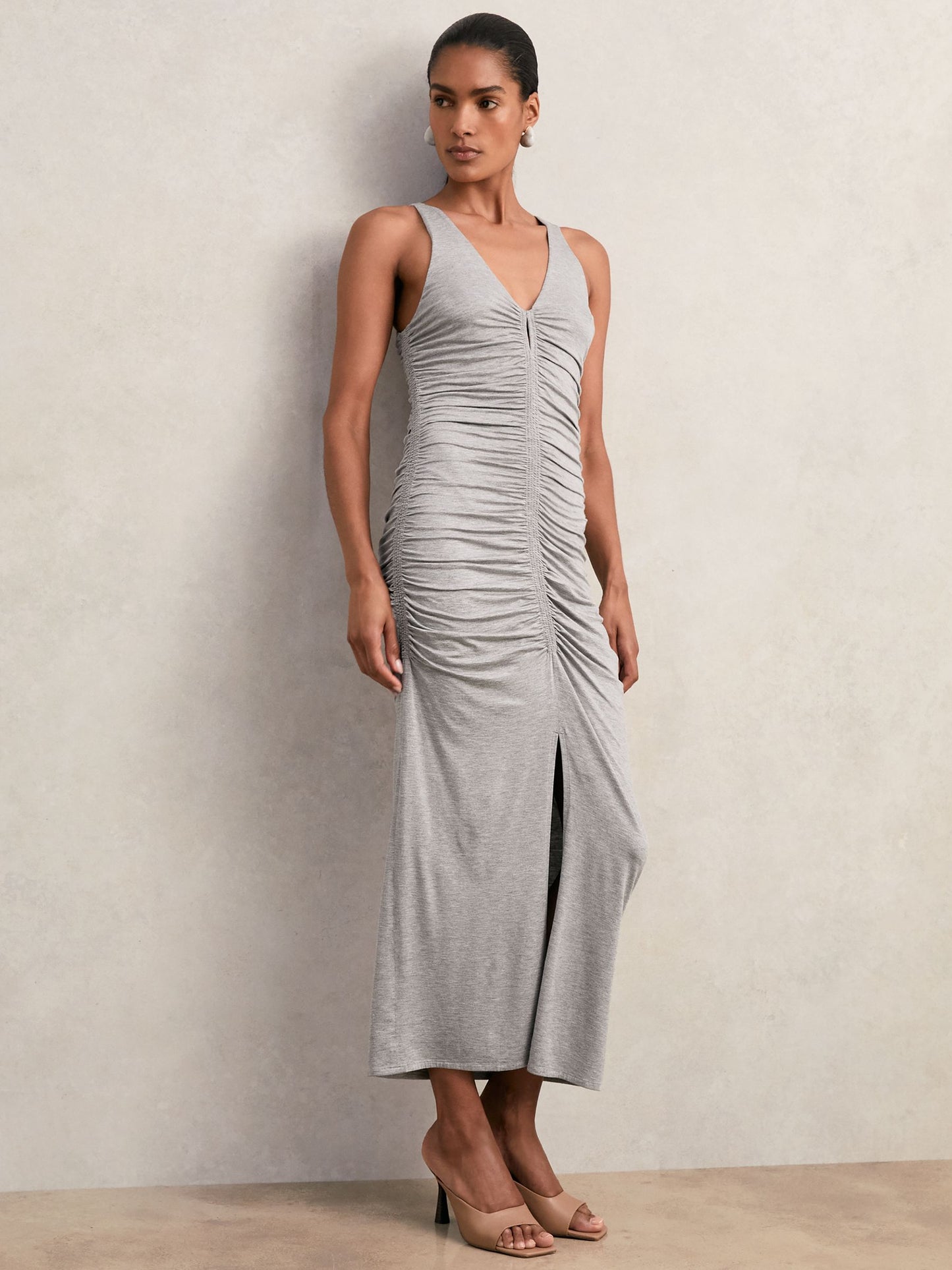 Grey Rushed Dress