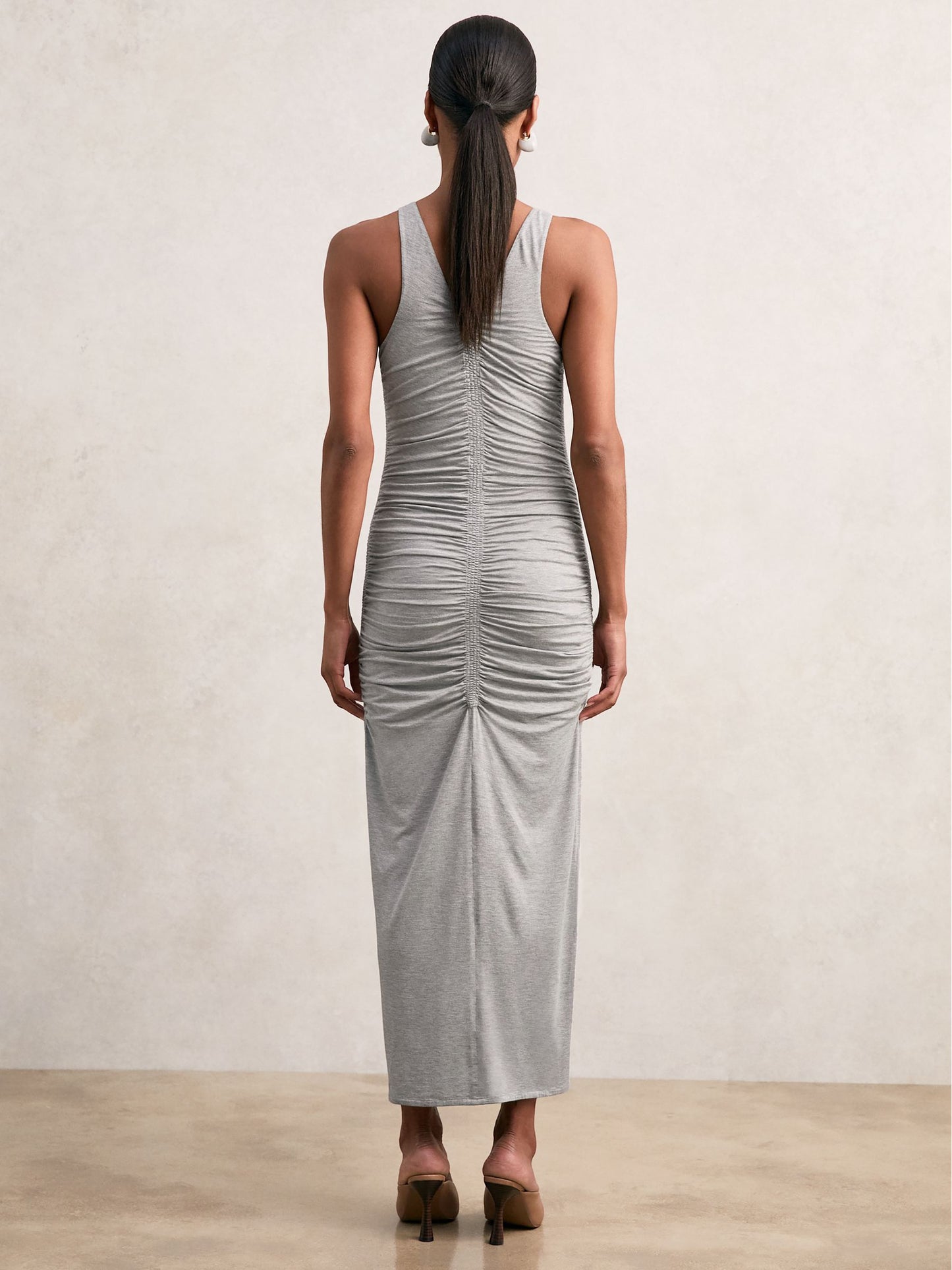 Grey Rushed Dress