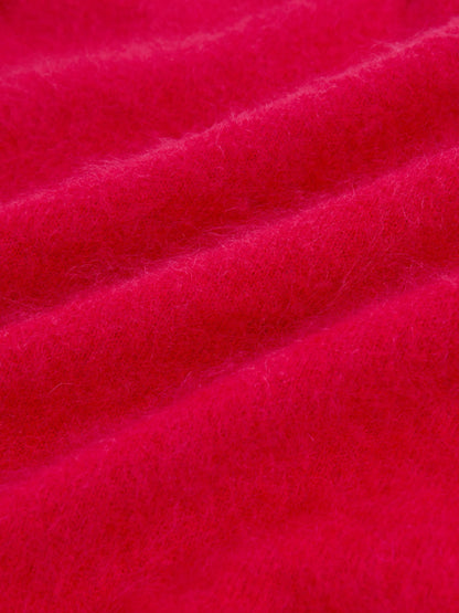 Brushed Cashmere Crew Neck Jumper in Red