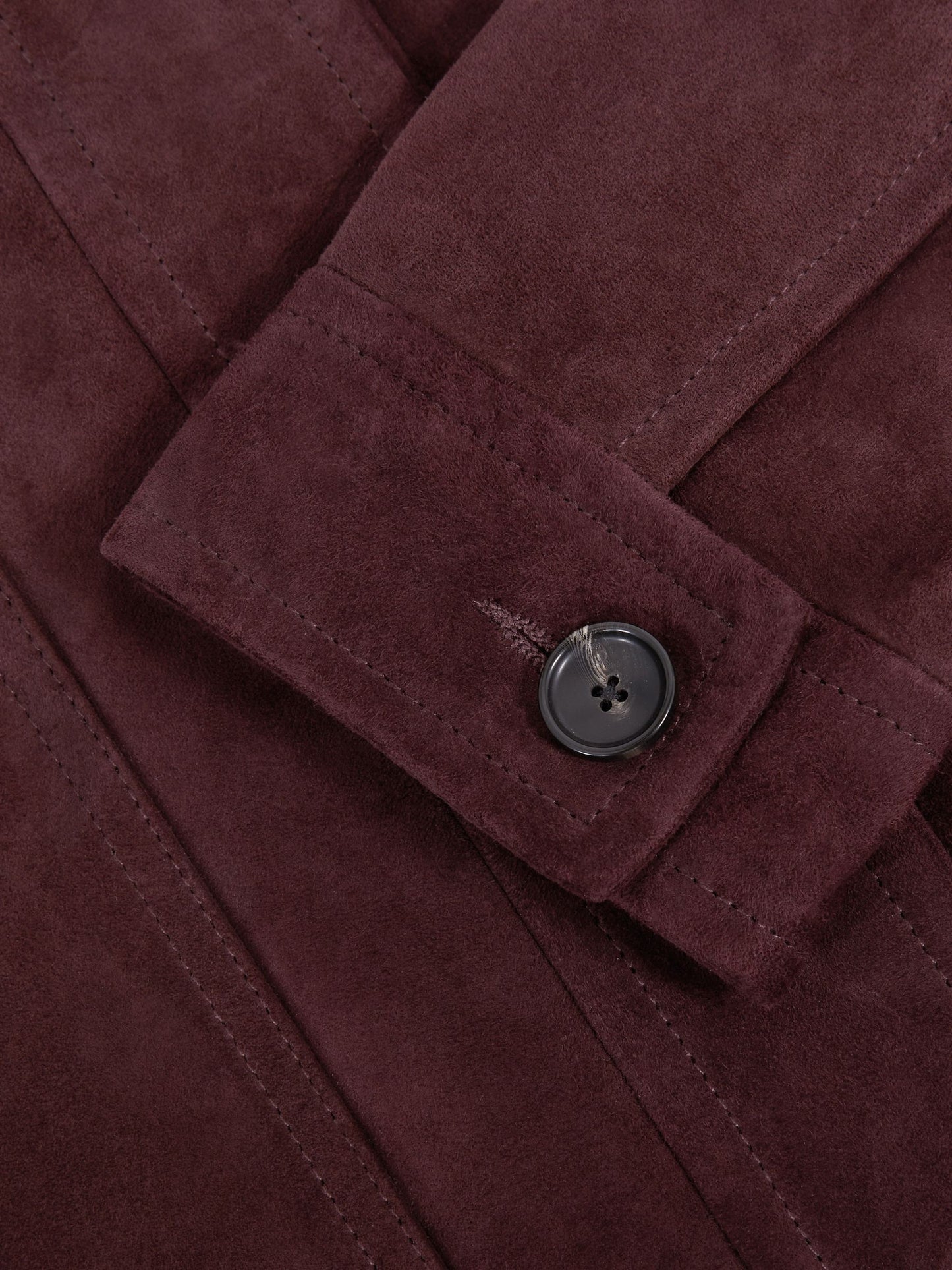 Reiss Suede Button-Through Jacket in Burgundy