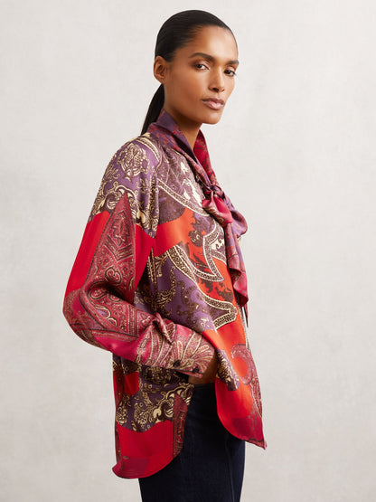 Paisley Print Top in Red