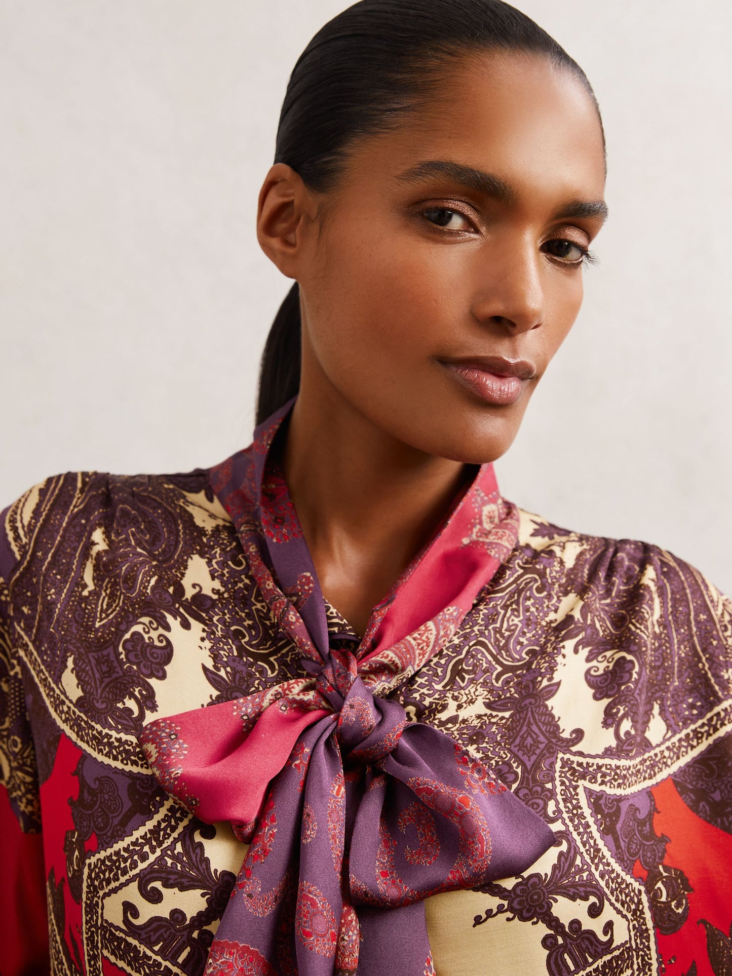 Paisley Print Top in Red