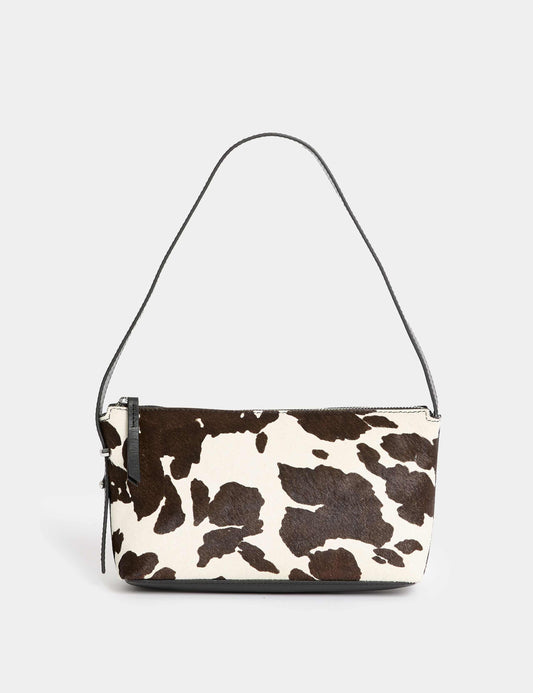 Hair On Leather Animal Print Shoulder Bag