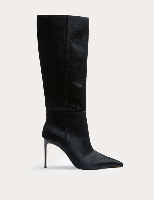 Hair On Leather Stiletto Heel Knee High Boots