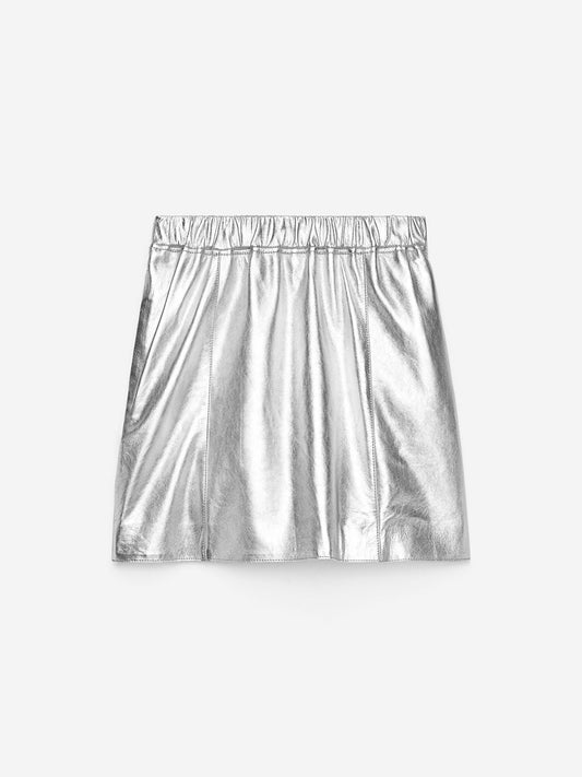 Metallic Leather Skirt