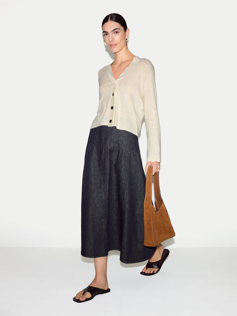 Linen Cotton Scallop Cardigan