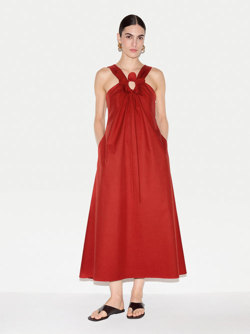 Flower Applique Cotton Dress