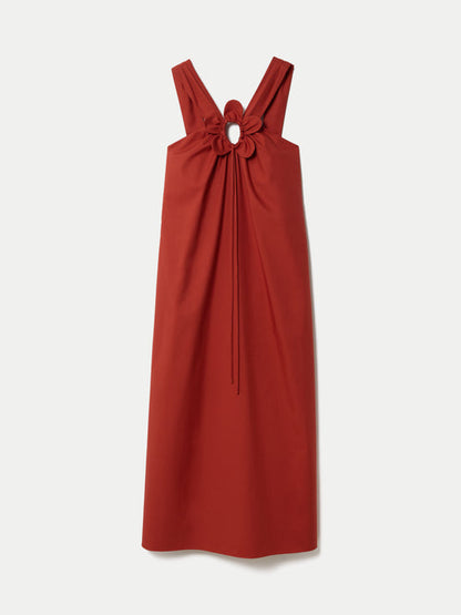 Flower Applique Cotton Dress