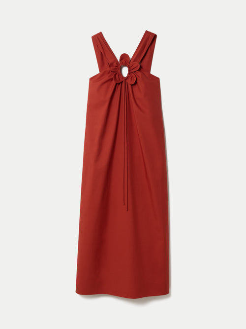 Flower Applique Cotton Dress