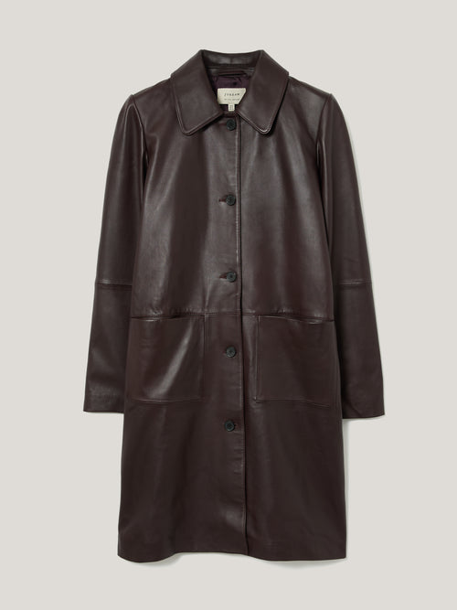 Leather Knee Length Coat