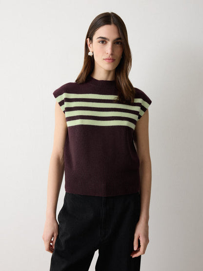Wool Cashmere Stripe Tank