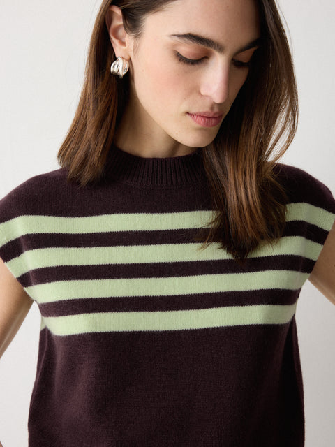Wool Cashmere Stripe Tank