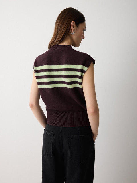 Wool Cashmere Stripe Tank