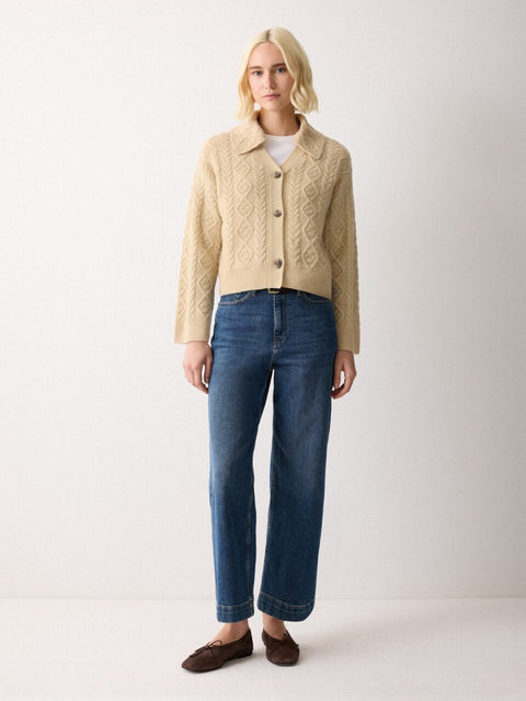 Wool Cashmere Cable Cardigan
