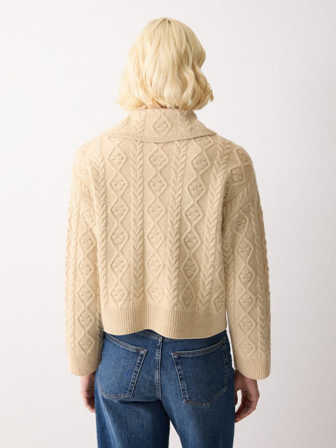 Wool Cashmere Cable Cardigan