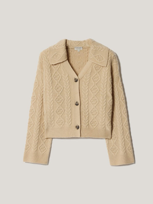 Wool Cashmere Cable Cardigan
