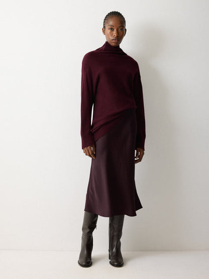 Satin Bias Midi Skirt