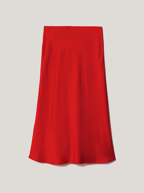 Satin Bias Midi Skirt