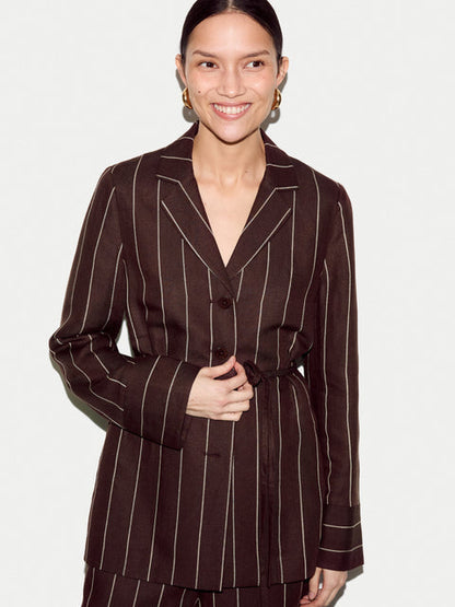 Relaxed Pinstripe Shirt Jacket